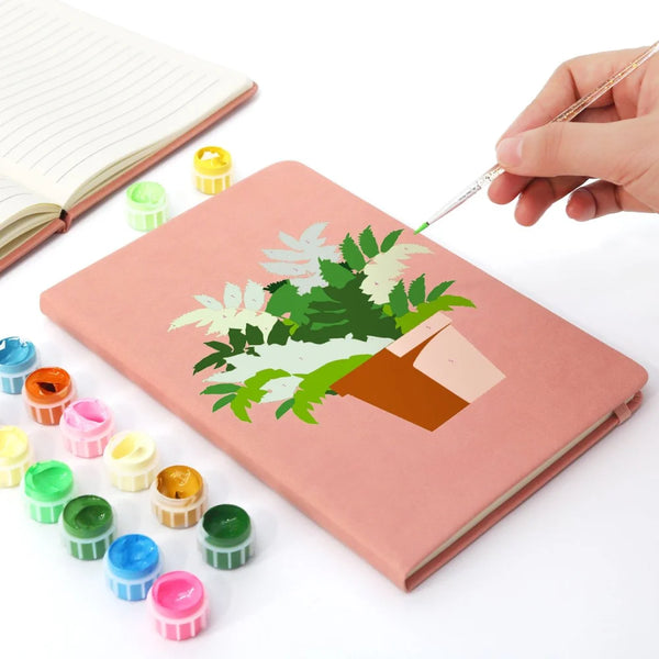 Fern Planter DIY paint-by-numbers hardcover notebook — Creative Vibes Dubai UAE – Creative Vibes Dubai