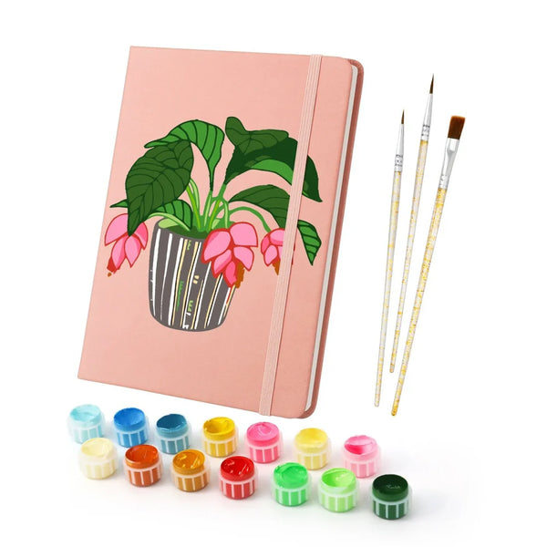 Begonia Pot DIY paint-by-numbers hardcover notebook — Creative Vibes Dubai UAE – Creative Vibes Dubai