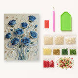 Blue Pearl Rose Bouquet displayed on a wall