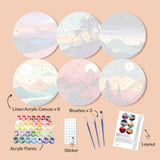 Scenic landscapes placemats countryside set on table