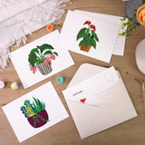 Potted plants postcard kit finished cards