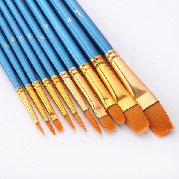 Premium paint brushes 10-piece all-purpose set – Creative Vibes Dubai