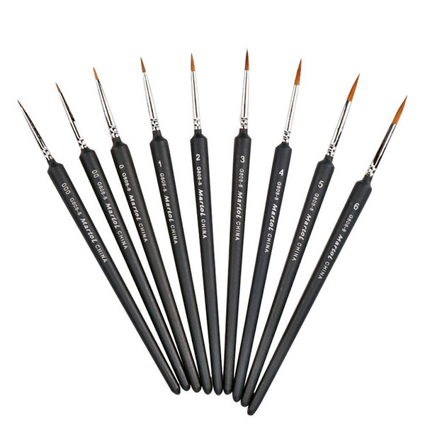 Professional detail brushes 9-piece fine tip set – Creative Vibes Dubai