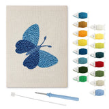 Blue Butterfly punch needle kit