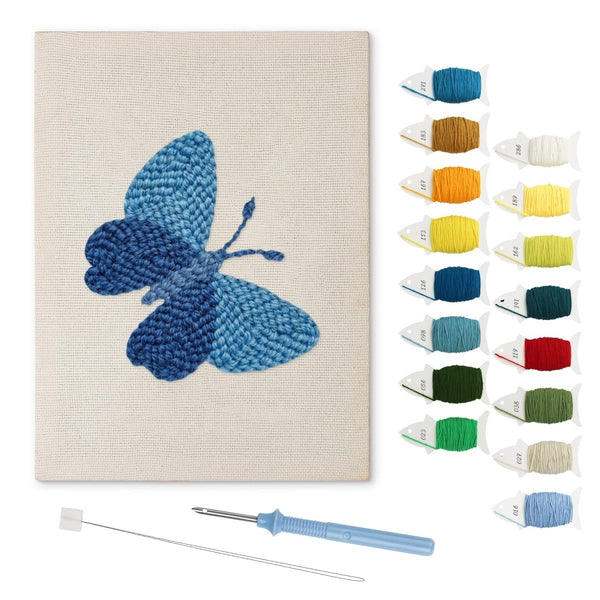 Blue Butterfly punch needle kit – Creative Vibes Dubai