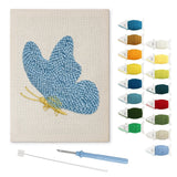 Blue Butterfly Design punch needle kit