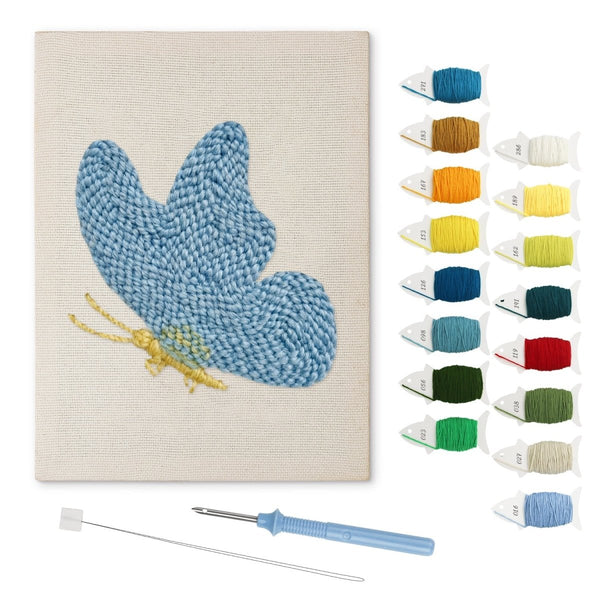 Blue Butterfly Design punch needle kit – Creative Vibes Dubai