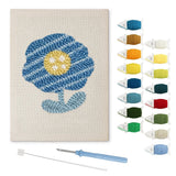 Blue Flower Pattern punch needle kit