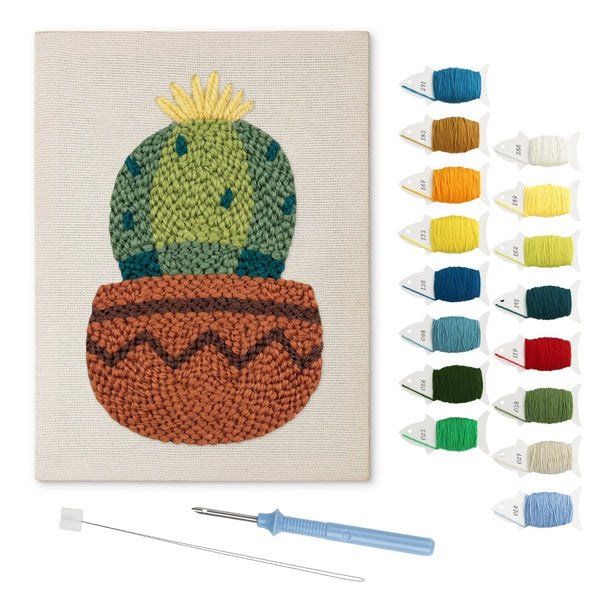 Cactus In Pot punch needle kit – Creative Vibes Dubai