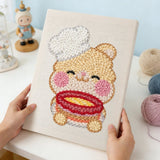 Chef Hamster punch needle kit finished artwork