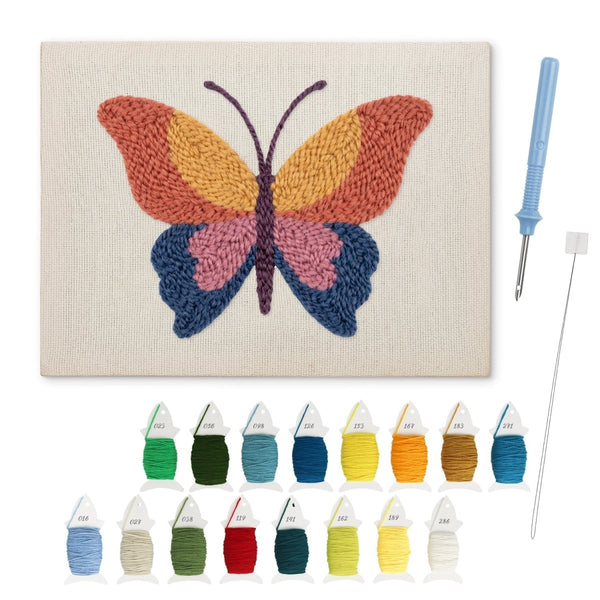 Colorful Butterfly punch needle kit – Creative Vibes Dubai
