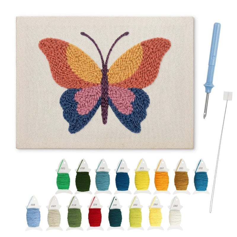 Colorful Butterfly punch needle kit