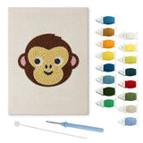 Cute Brown Monkey punch needle kit