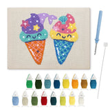 Cute Ice Cream Cones punch needle kit