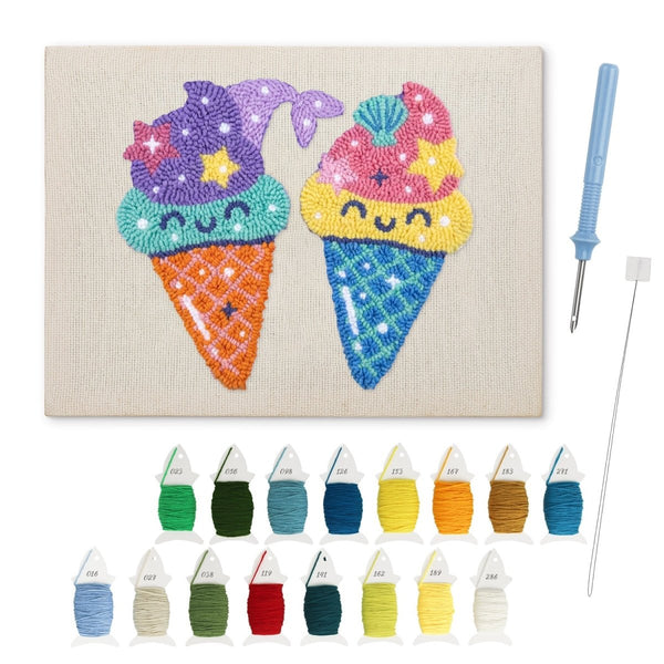 Cute Ice Cream Cones punch needle kit – Creative Vibes Dubai