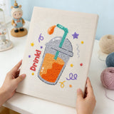 Drink Juice Cup punch needle kit finished artwork