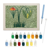 Green Botanical Scene punch needle kit