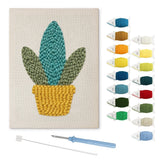 Green Cactus Pot punch needle kit
