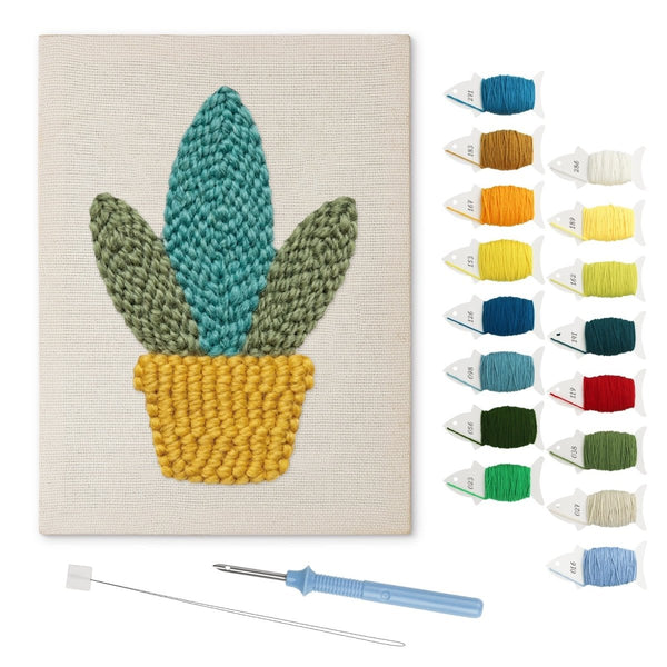 Green Cactus Pot punch needle kit – Creative Vibes Dubai