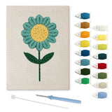 Green Daisy Flower punch needle kit