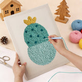 Punch needle kit detail - Green Flowering Cactus design