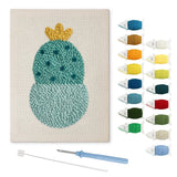 Green Flowering Cactus punch needle kit