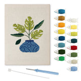Green Monstera Plant punch needle kit