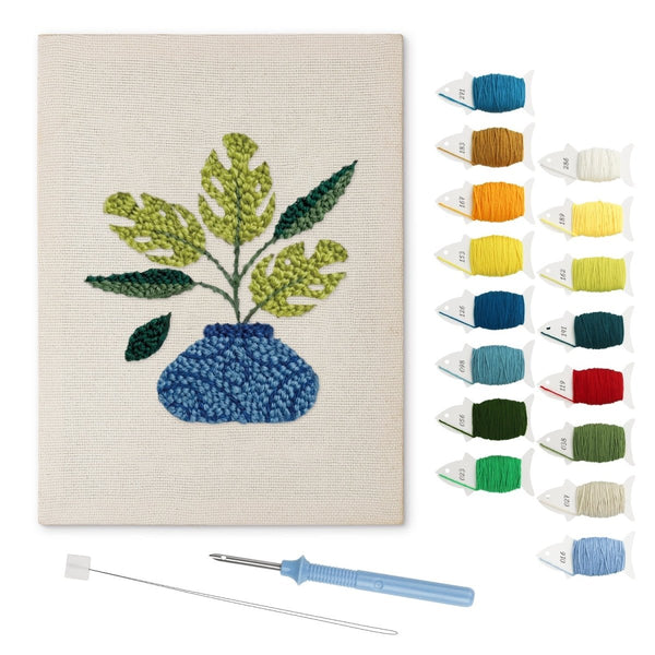 Green Monstera Plant punch needle kit – Creative Vibes Dubai