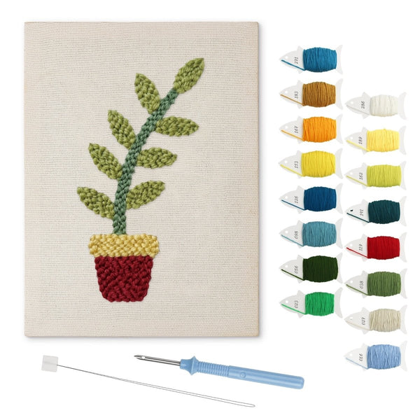 Green Potted Plant punch needle kit – Creative Vibes Dubai