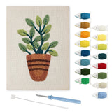 Green Potted Plant Variant 2 punch needle kit