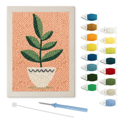 Green Potted Plant Variant 5 punch needle kit