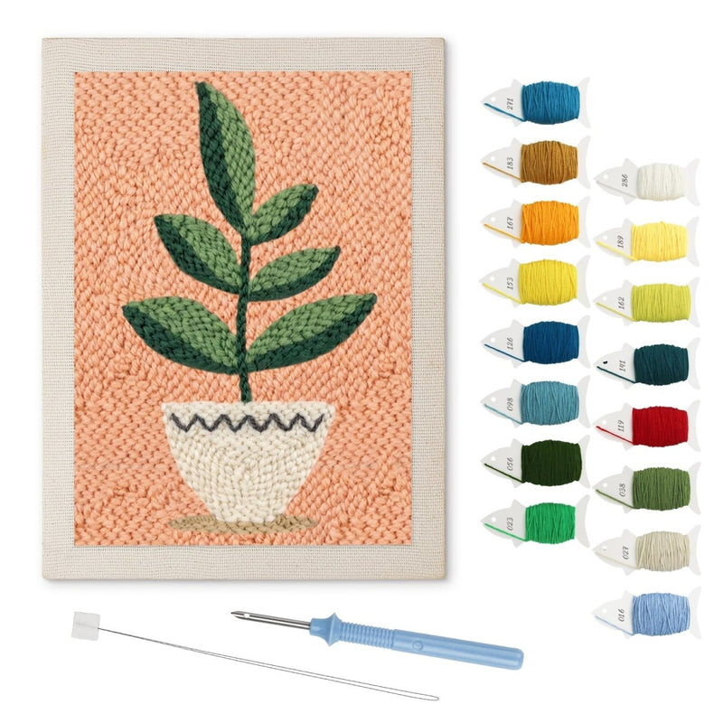 Green Potted Plant Variant 5 punch needle kit