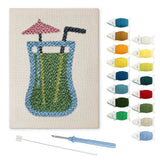 Green Summer Drink punch needle kit