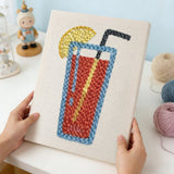 Lemon Iced Drink punch needle kit finished artwork