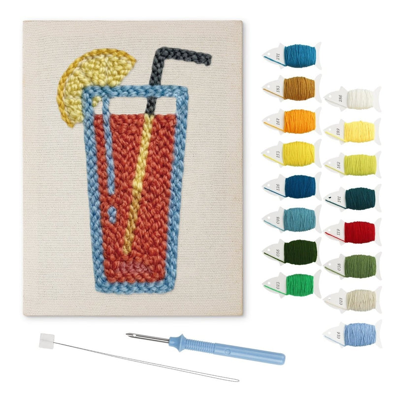 Lemon Iced Drink punch needle kit