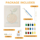 Orange Fruit Pattern punch needle kit crafting process
