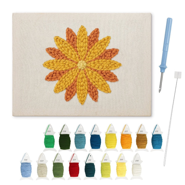 Orange Yellow Flower punch needle kit – Creative Vibes Dubai