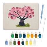 Pink Cherry Blossom punch needle kit