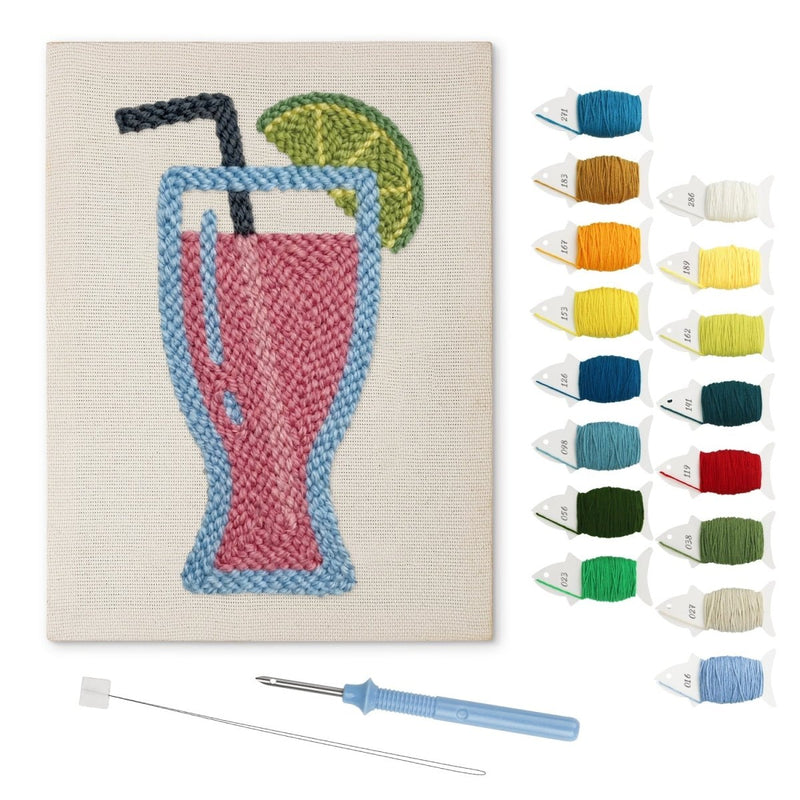 Pink Drink With Lime punch needle kit