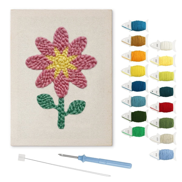 Pink Flower Pattern punch needle kit – Creative Vibes Dubai