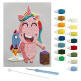 Pink Unicorn Rocket punch needle kit
