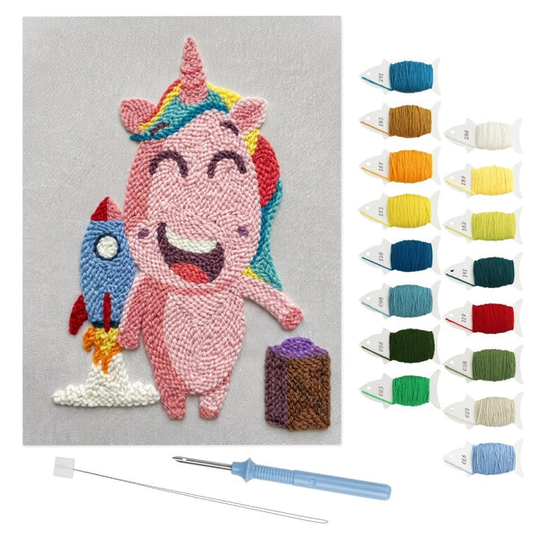 Pink Unicorn Rocket punch needle kit – Creative Vibes Dubai