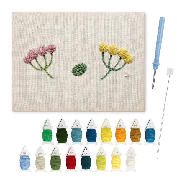 Pink Yellow Flowers punch needle kit – Creative Vibes Dubai