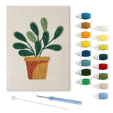 Potted Green Plant punch needle kit