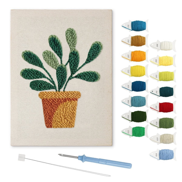 Potted Green Plant punch needle kit – Creative Vibes Dubai