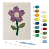 Purple Five-petal Flower punch needle kit
