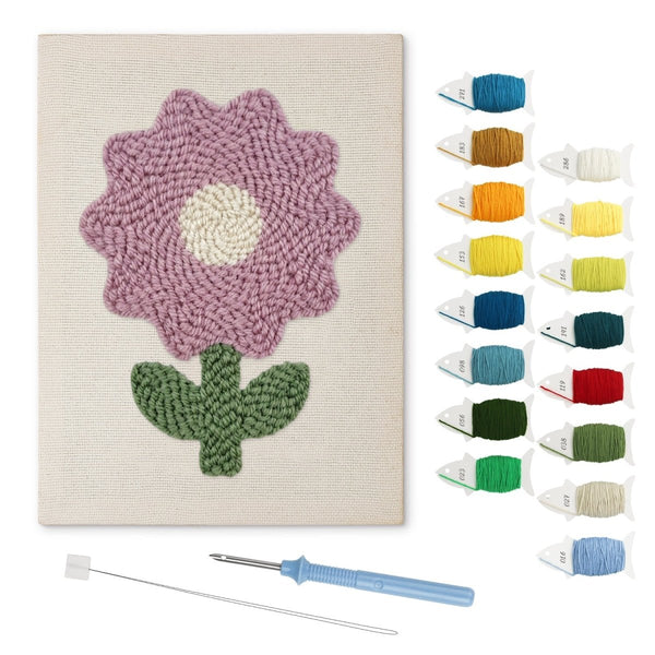 Purple Flower punch needle kit – Creative Vibes Dubai