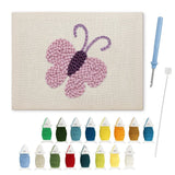Purple Pink Butterfly punch needle kit