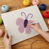 Punch needle kit detail - Purple Pink Butterfly design
