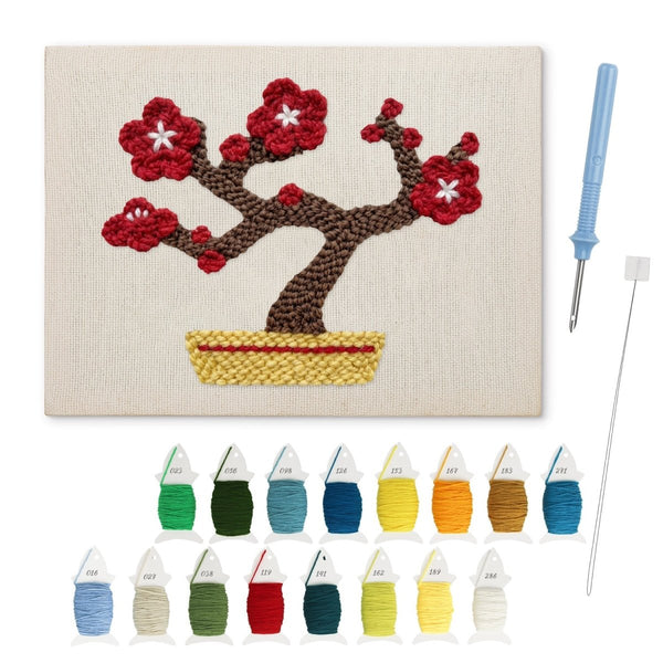 Red Plum Bonsai punch needle kit – Creative Vibes Dubai